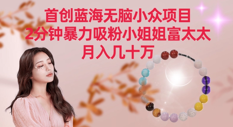 首创蓝海无脑小众项目,2分钟暴力吸粉小姐姐富太太,月入几十万【揭秘】插图 首创蓝海无脑小众项目,2分钟暴力吸粉小姐姐富太太,月入几十万【揭秘】