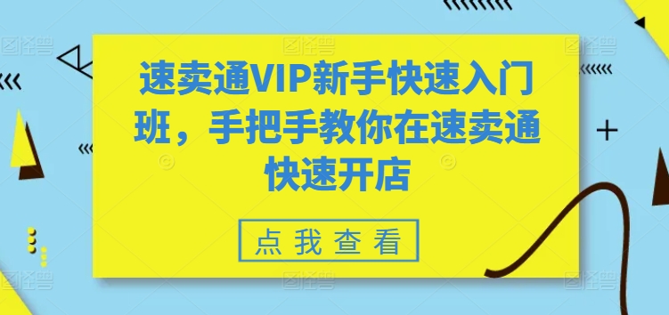 速卖通VIP新手快速入门班,手把手教你在速卖通快速开店插图 速卖通VIP新手快速入门班,手把手教你在速卖通快速开店