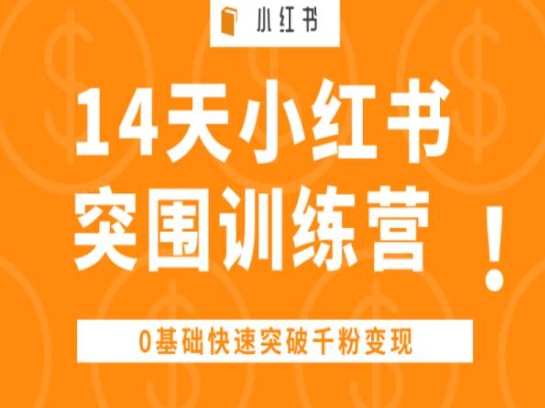 14天小红书突围训练营 ,0基础快速突破千粉变现插图 14天小红书突围训练营 ,0基础快速突破千粉变现
